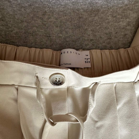 ASOS Cream Trousers Straight Leg Cotton Blend - Picture 6 of 7